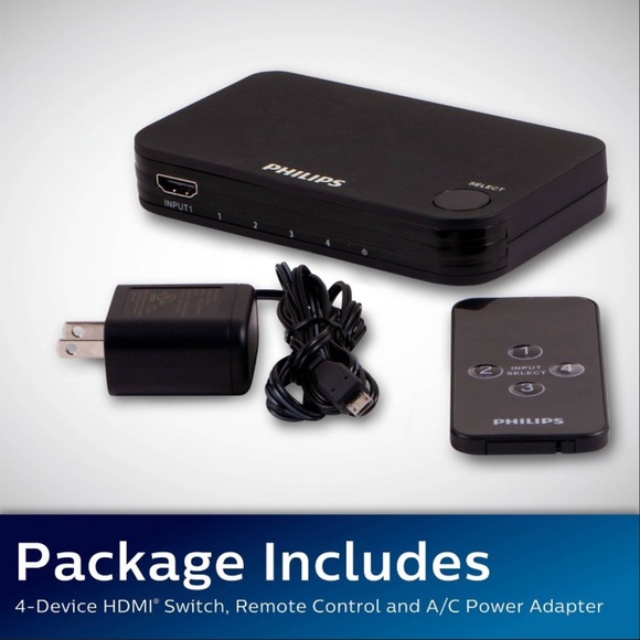 Philips HMDI Switch with Wireless Remote Cobtrol 4K Ultra - Black - Picture 8 of 10